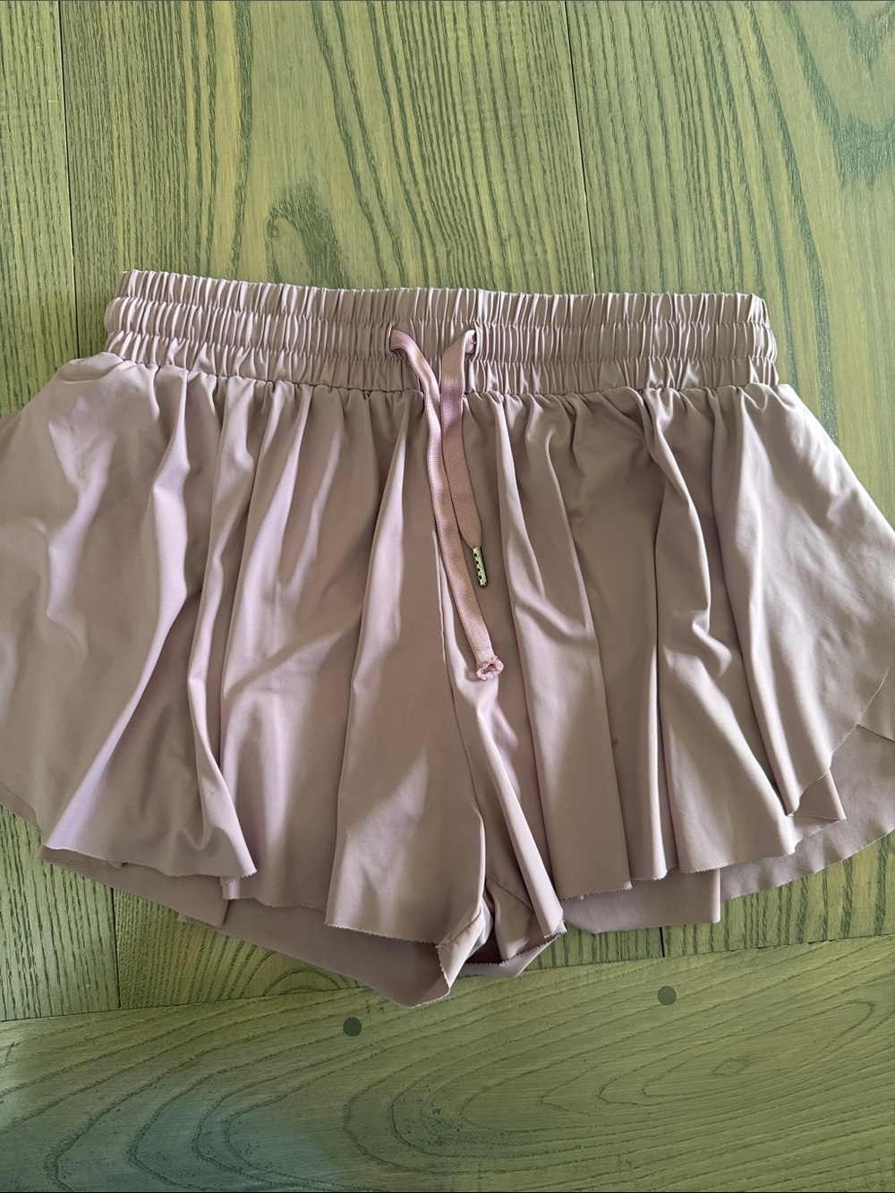 Women's Elastic Waist Ruffle Shorts - Blush Pink